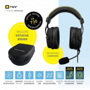 VR730 AUDÍFONOS Gaming USB+  3.5 mm CON MICRÓFONO