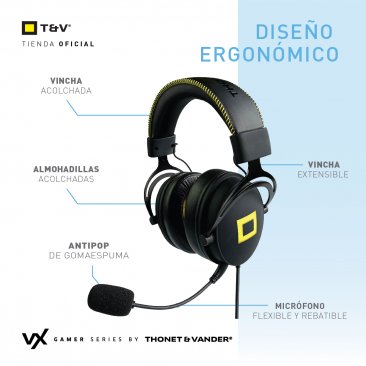 VR730 AUDÍFONOS Gaming USB+  3.5 mm CON MICRÓFONO