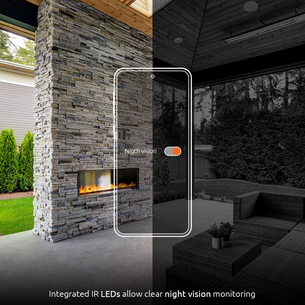 CAMARA PARA EXTERIORES INTELIGENTE WIFI CON PROYECTORES Y DETECTOR DE MOVIMIENTO (NHC-F610)
