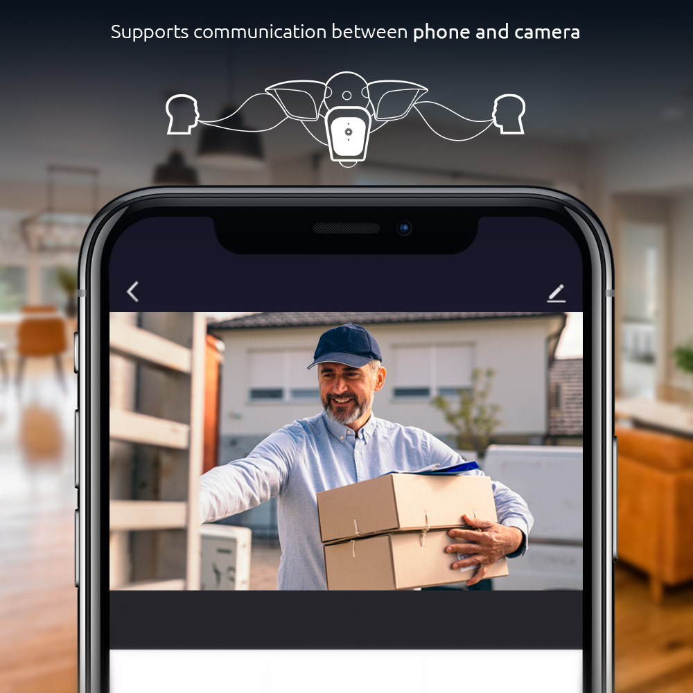 CAMARA PARA EXTERIORES INTELIGENTE WIFI CON PROYECTORES Y DETECTOR DE MOVIMIENTO (NHC-F610)