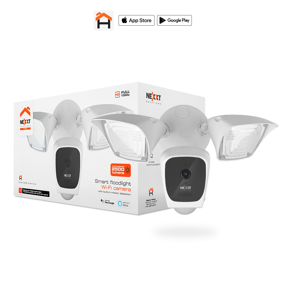 CAMARA PARA EXTERIORES INTELIGENTE WIFI CON PROYECTORES Y DETECTOR DE MOVIMIENTO (NHC-F610)