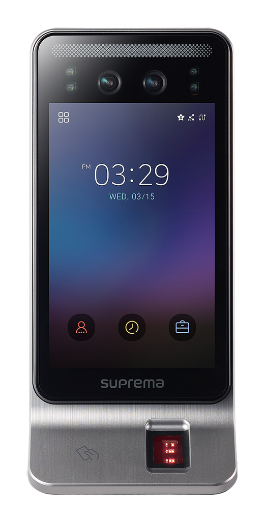 Facial + Huella SUPREMA - Fusion Face+Fingerprint Recognition(Multimodal), Dual RFID(125kHz EM & 13.56Mhz
MIFARE, MIFARE Plus, DESFire EV1/EV2, FeliCa, NFC, BLE)