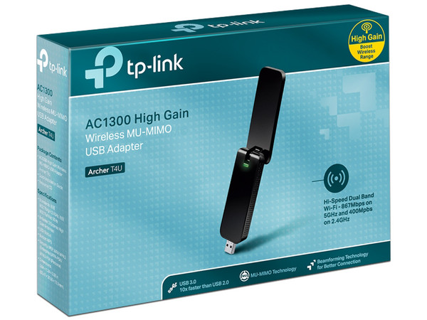 TP- LINK ADAPTADOR INALAMBRICO AC1300 USB WIFI DOBLE BANDA MU-MIMO (ARCHER T4U)