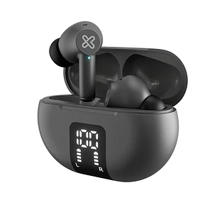 KLIPXTREME AUDIFONOS DYNA BUDS CON PANTALLA TACTIL INTELIGENTE TWS ANC MICROFONO ENC  USB NEGRO (KTE-800BK)