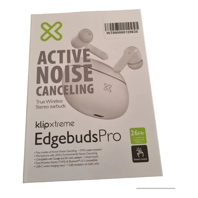 KLIPXTREME AUDIFONOS EDGEBUDS PRO INALAMBRICOS ANC TOUCH IPX3 BLUETOOTH V5.3 BLANCO (KTE-750WH)