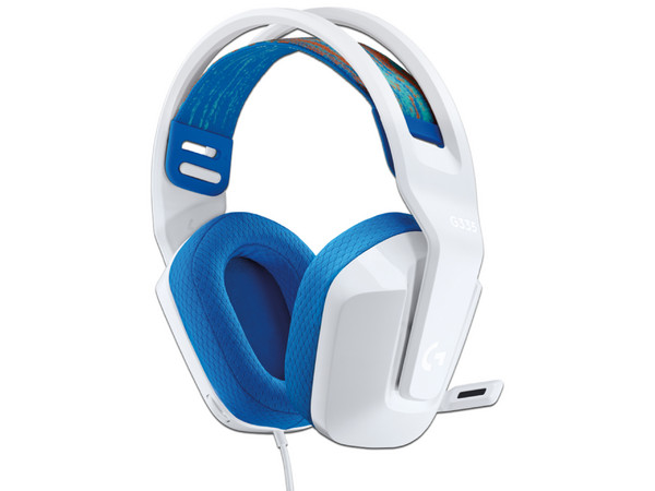 LOGITECH AUDIFONOS ALAMBRICOS PC-G335 GAMING CON MICROFONO RGB / LIGHTSPEED BLANCO