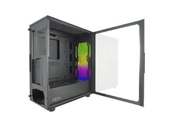 [CSAZ340FCELESTA] AZZA CASE CELESTA 340F ATX MID TOWER ATX  MICRO ATX  ITX VIDRIO TEMPLADO  1x USB 3.0 2x USB 2.0 1xMIC 1x HD AUDIO(NEGRO)