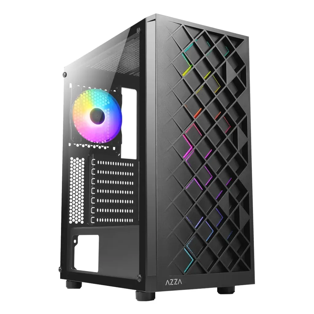 [CSAZ280BSPECTRA] AZZA CASE SPECTRA 280B ATX MID TOWER ATX  MICRO ATX ITX VIDRIO TEMPLADO  1x USB 3.0 2x USB 2.0 1xMIC 1x HD AUDIO(NEGRO)