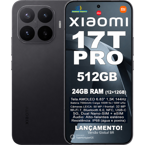XIAOMI CELULAR 17T PRO 512+12 5G BLACK