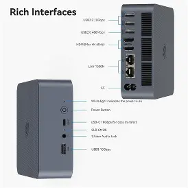BEELINK MINI COMPUTADORA EQI13 INTEL CORE I5-13420H 16GB DD4 500GB SSD MILKY GREY