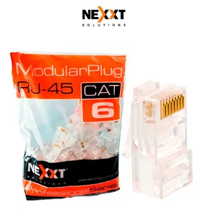 NEXXT CONECTOR RJ45 CAT6 100MBPS PAQUETE 100 UNIDADES