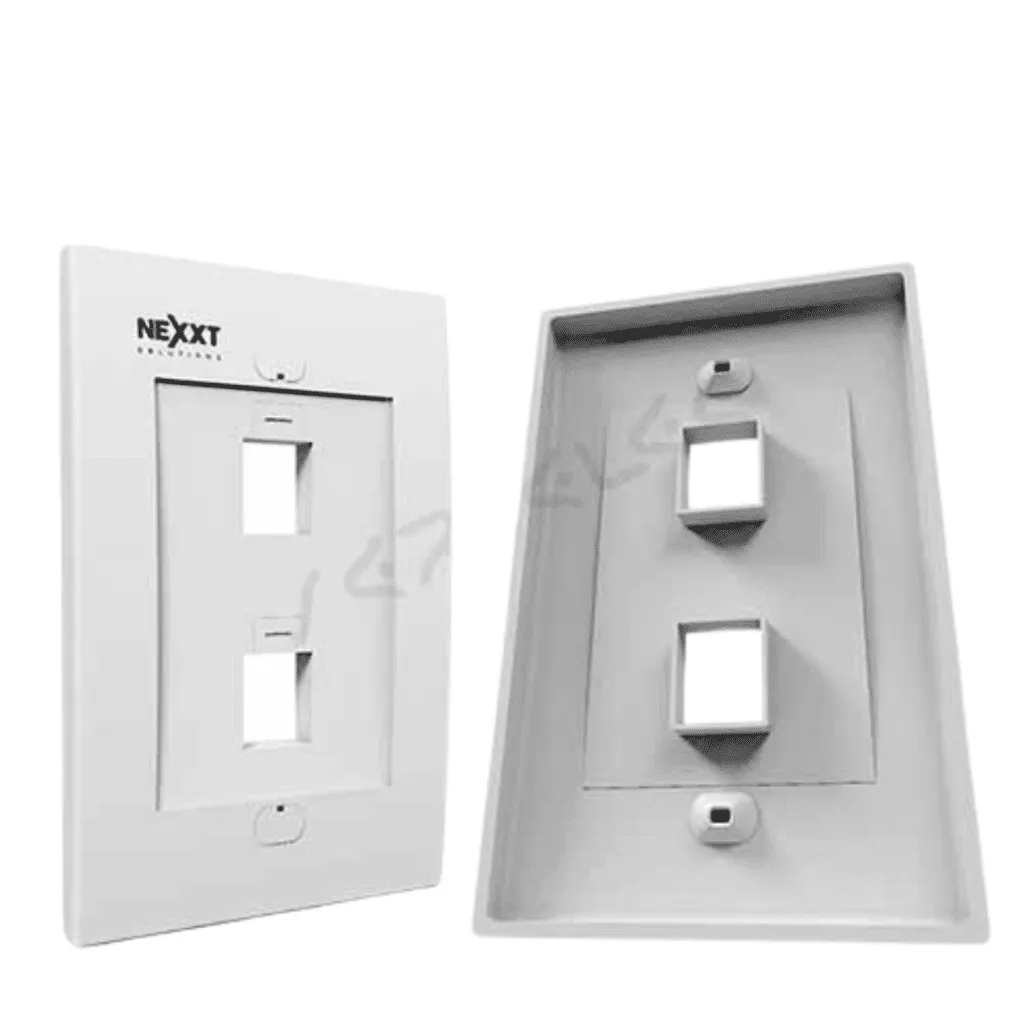 NEXXT FACE PLATE 2 HUECOS PLACA DE PARED PARACONECTORES KEYSTON 2 PTOS BLANCO (AW160NXT02)