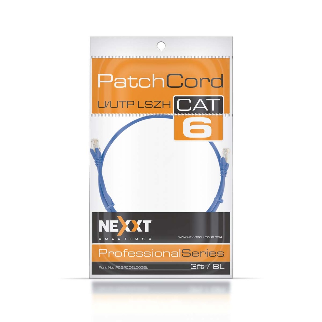 NEXXT PATCH CORD  S/FTP CAT.6A MULTIFILAR 26AWG LSZH 3FT AZUL (NAB-PCS6A3FBL)
