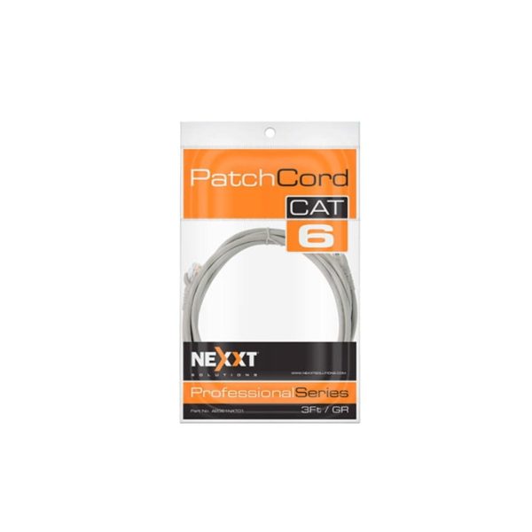 NEXXT PATCH CORD UTP CAT.6 24AWG MULTIFILAR CM 3FT GRIS  (AB361NXT01)