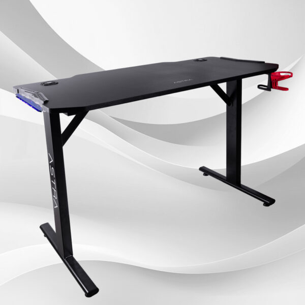 ASTRA MESA GAMING FIJA CON ILUMINACIÓN LED  80KG 122CM x 60 CM NEGRA