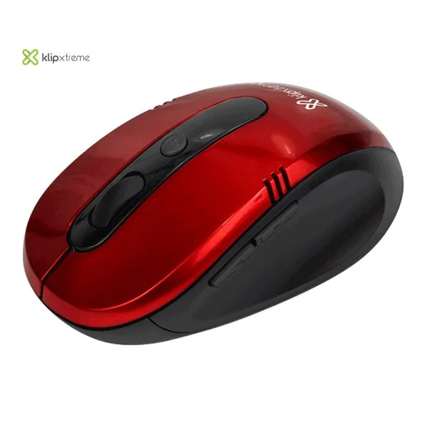 KLIPXTREME MOUSE OPTICO 1600DPI 3D INALAMBRICO 6 BOTONES ROJO (KMW-330RD)