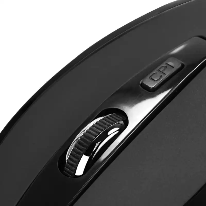 KLIPXTREME MOUSE OPTICO INALAMBRICO BIGLIDER 7 BOTONES ERGONOMICO 2,4 GHz USB-A USB-C HD1000/1600/2400 dpiNEGRO(KMW-550)