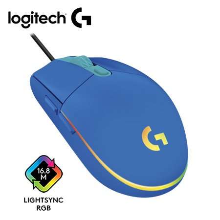 LOGITECH MOUSE ALAMBRICO G203 GAMING  6 BOTONES / LIGHTSYNC AZUL