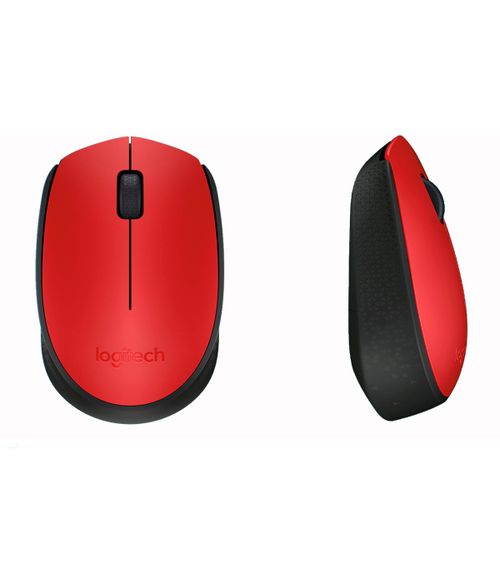LOGITECH MOUSE INALAMBRICO M170 3  BOTONES ROJO Y NEGRO (910-004941)