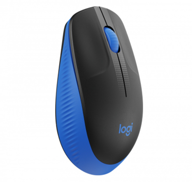 LOGITECH MOUSE INALAMBRICO M190 OPTICO 3 BOTONES AZUL GRANDE PARA MANO COMPLETA
