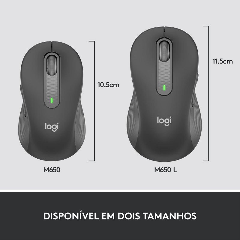 LOGITECH MOUSE INALAMBRICO SIGNATURE M650 L  OPTICO 400dpi LARGE 5  BOTONES GRAFITO (910-006231)