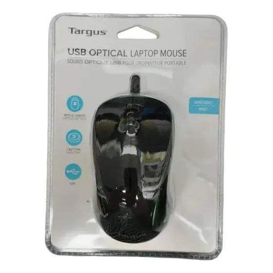 TARGUS MOUSE OPTICO ALAMBRICO USB 3 BOTONES NEGRO AMU80US