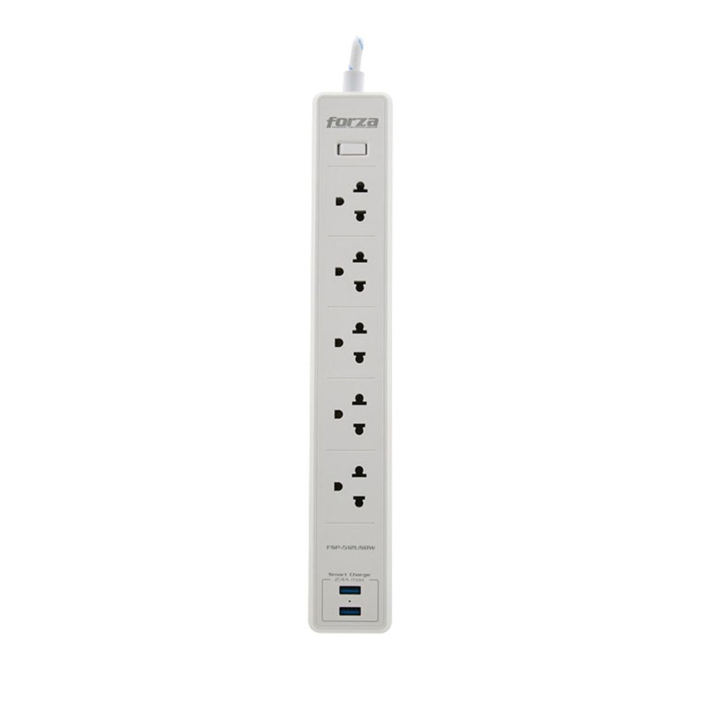 FORZA PROTECTOR CONTRA SOBRETENSIONES 1200J/1540W,120V-240V 5 SALIDAS  (FSP-512USBW)