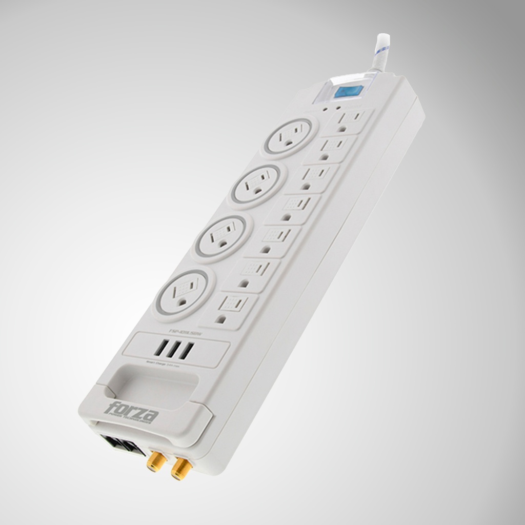 FORZA PROTECTOR SP 110/220V 1200J 6 NEMA 2 USB 5FT WH FSP-612USBW