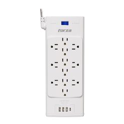 FORZA REGLETA 1625W 4 TOMAS 110V/220V  + 1 TOMA USB-A + 1 TOMA USB C BLANCA