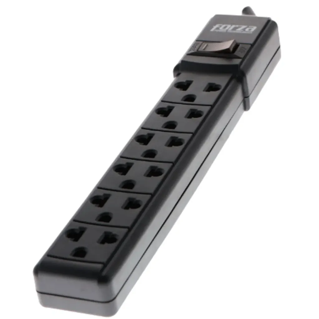 FORZA REGLETA 6 TOMAS 110V / 220V  6 X NEMA UNIVERSALES 5-15R (PS-001B)