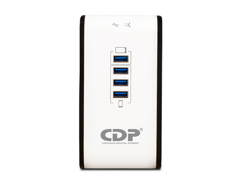 ASTRA REGULADOR DE VOLTAJE AUTOMATICO 500VATIOS 1000 VA 8 TOMAS 1 USB A 1 USB C