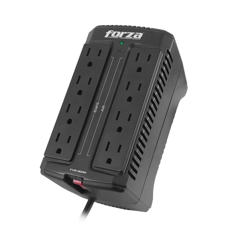 FORZA REGULADOR AUTOMATICO DE VOLTAJE 900VA/450W 8 SALIDAS MONTAJE EN PARED120V