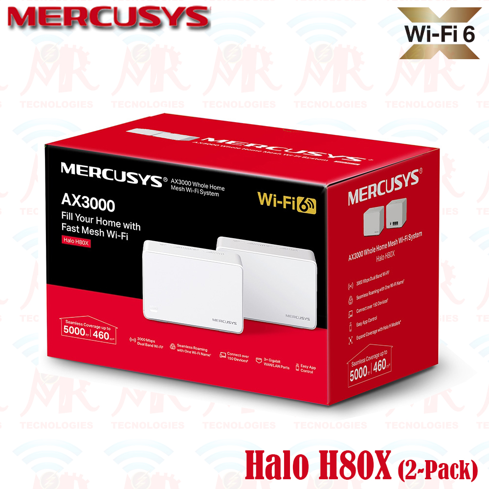 MERCUSYS HALO H80X 2-PACK AX3000 SISTEMA WI-FI 6 MESH PARA TODO EL HOGAR