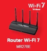 MERCUSYS ROUTER INALAMBRICO BE3600 WIFI 7 4 ANTENAS DOBLE BANDA 3,6 Gbps / Mbps