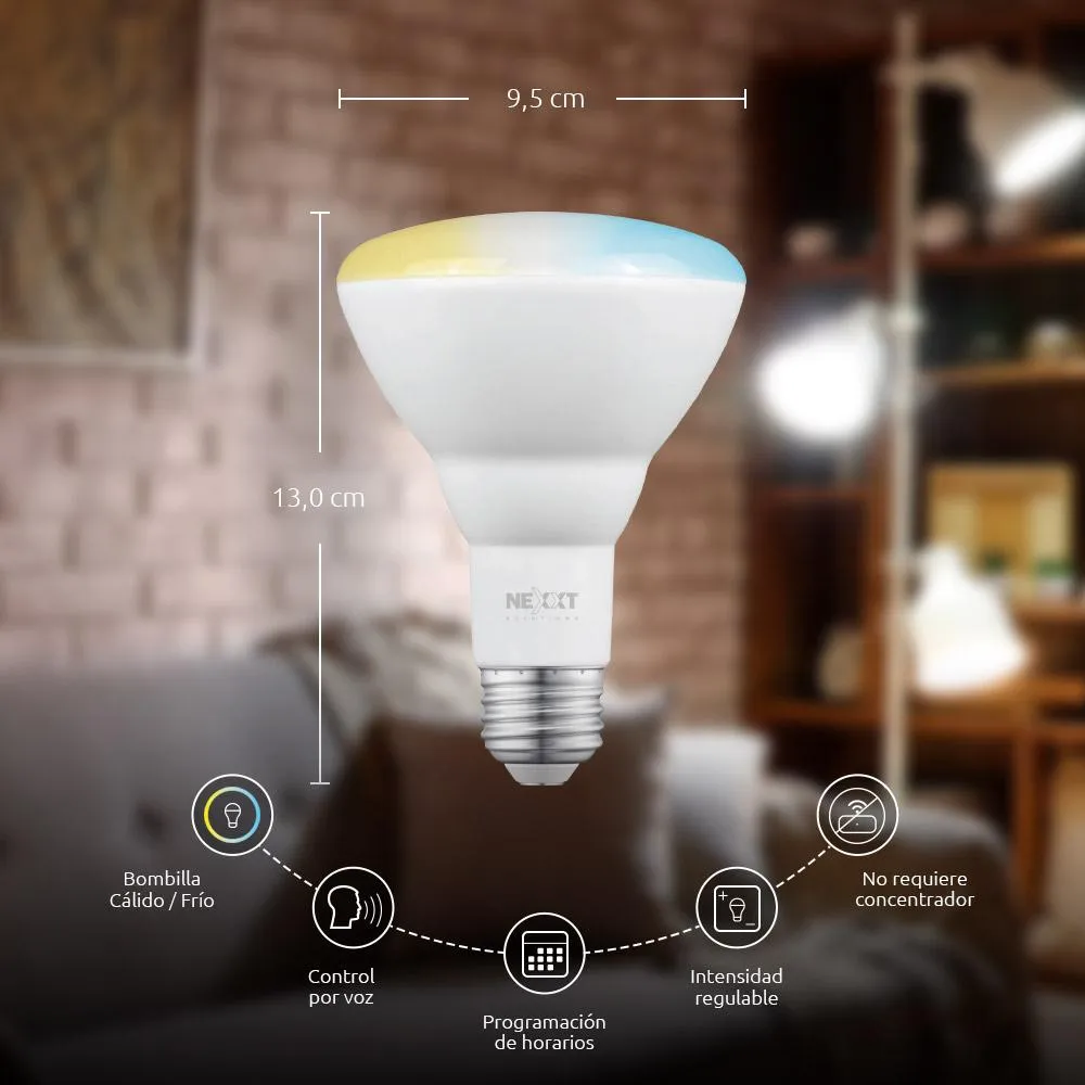NEXXT BOMBILLO LED 110V-BR30 REGULABLE WIFI BLANCO (NHB-W210)