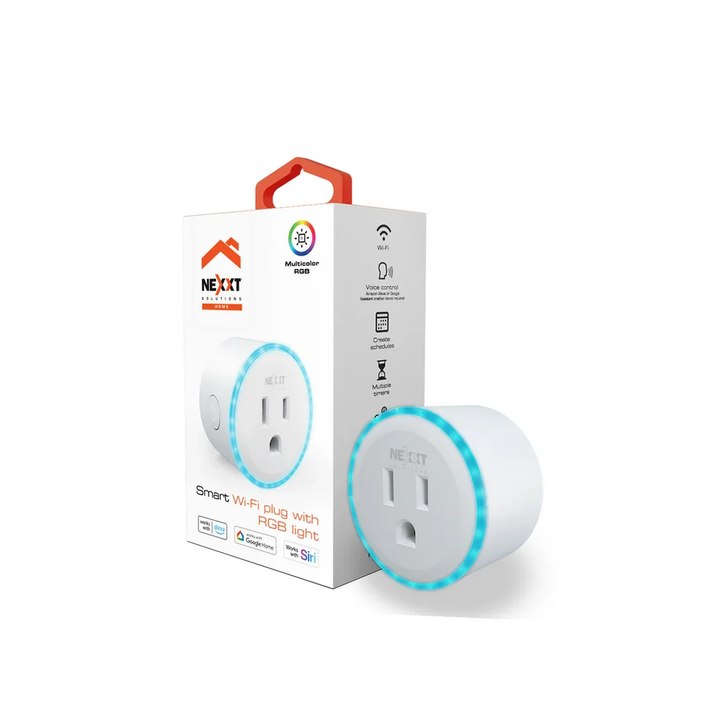 NEXXT ENCHUFE INTELIGENTE WIFI CON ANILLO DE LUZ RGB 110-220VCA (NHP-S610)