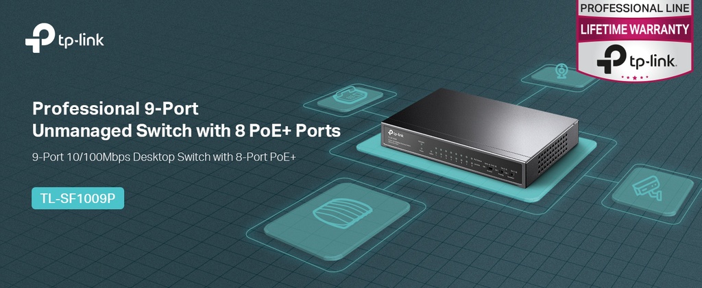 TP-LINK SWITCH OMADA 9-PTOS 10/100M&8PTS POE+