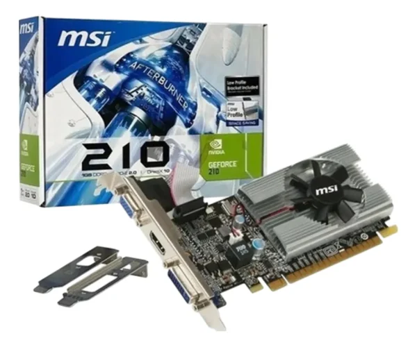 MSI TARJETA DE VIDEO GEFORCE N210-MDIG D3 1GB DDR3 1000MHZ 64BITS HDMI DVI NEGRO