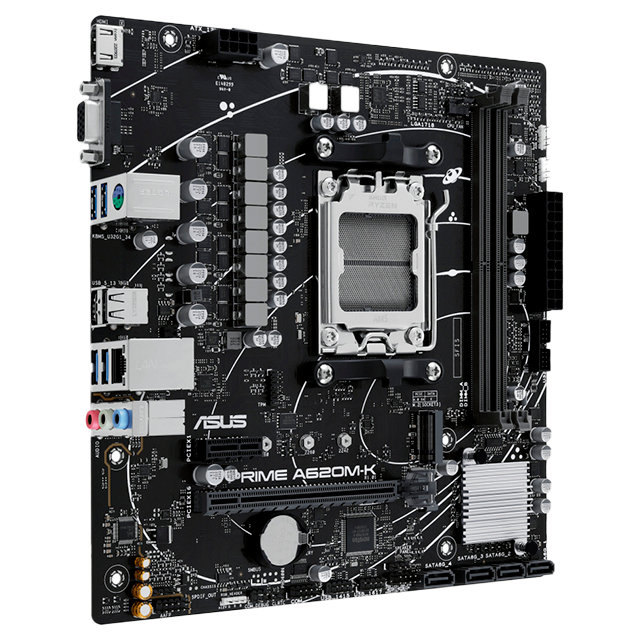 ASUS PRIME TARJETA MADRE A620M-A AM5  DDR5 SATA USB 3.2 GEN 1 MATX PCIe  (90MB1F10-M0EAY0)