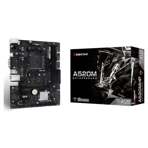 BIOSTAR TARJETA MADRE A520MHP AMD RYZEN AM4 2xDDR4 HASTA 64G