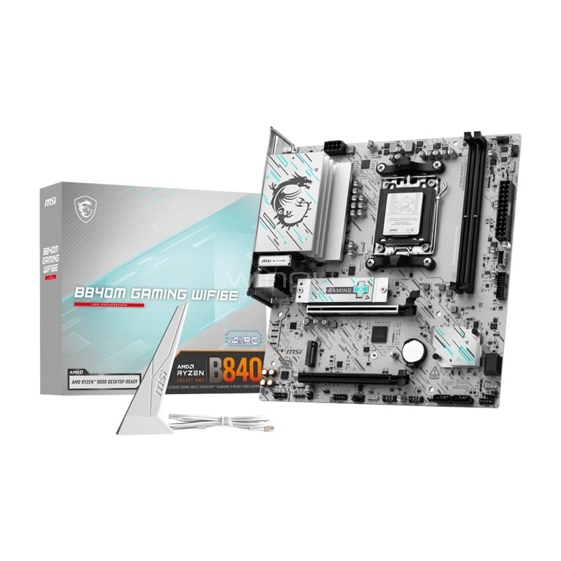 MSI TARJETA MADRE B840M GAMING WIFI6E - AMD AM5 2 X DDR5 8000 LAN 2.5 HZ M.2 GEN 5  824142430224 - (B840M GAMING WIFI6E)