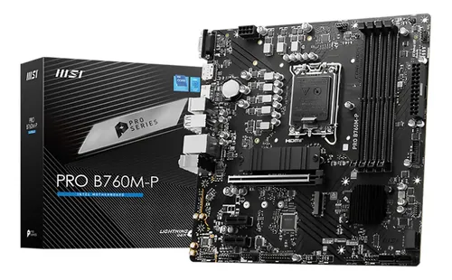 MSI TARJETA MADRE PRO B760M-E DDR4 SOCKET LGA1700 LAN GIGABIT 4X USB 3.2 8X USB 2.0 4X SATA 6GBPS 1X M.2 GEN4 2X DIMM DDR4 - (PRO B760M-E DDR4)