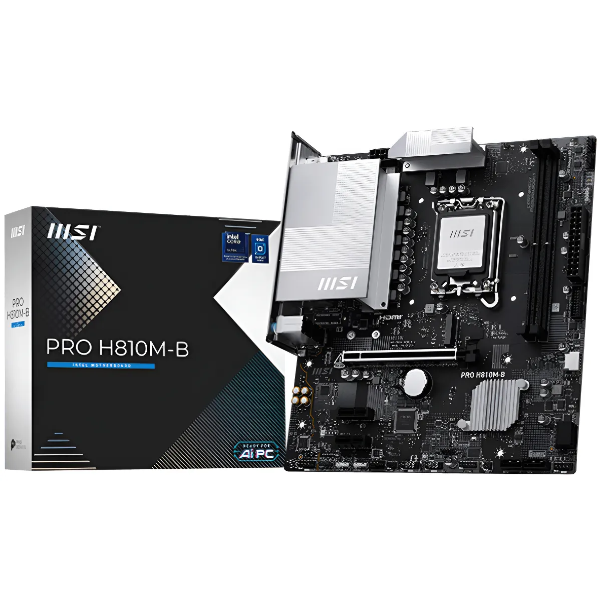 MSI TARJETA MADRE PRO H810M-E SOCKET LGA1851 LAN 2.5G 5X USB 3.2 8X USB 2.0 4X SATA 6GBPS 1X M.2 GEN4 2X DIMM DDR5 - (PRO H810M-E)