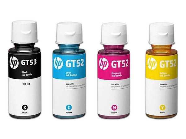 HP KIT DE BOTELLAS DE TINTA GT53/GT52 NEGRO AMARILLO CYAN ROJO